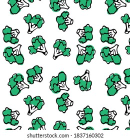 Beautiful background with broccoli cabbage. Thanksgiving Day. Vector illustration.