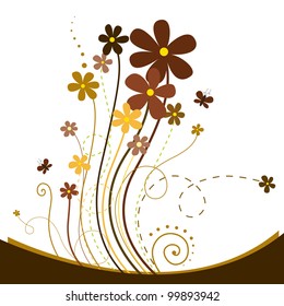 Beautiful background with brown, coffee and chocolate colored fl