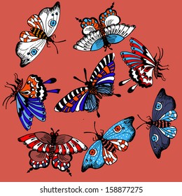 Beautiful background of butterflies