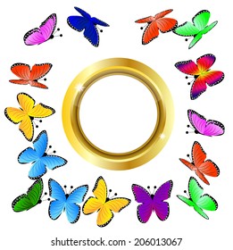 beautiful background with butterflies, vector illustration