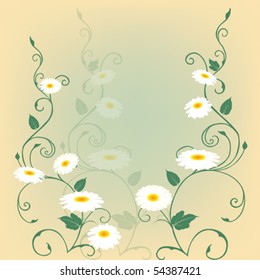 Beautiful background with chamomiles in pastel tones