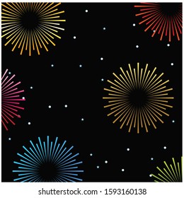beautiful background with charming fireworks
