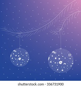 beautiful background with Christmas decorations. vector image