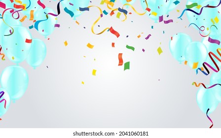 Beautiful background with Colorful balloons blue fly up. background
