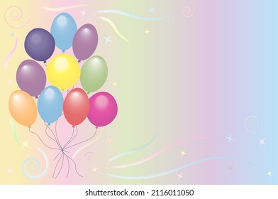 Hermoso fondo con globos coloridos sobre un fondo claro