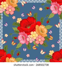 Beautiful background with colorful flowers. Floral background.