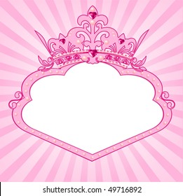 Beautiful background with crown frame for true princess