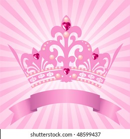 Beautiful background with crown for true princess