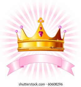 Beautiful background with crown for true princess