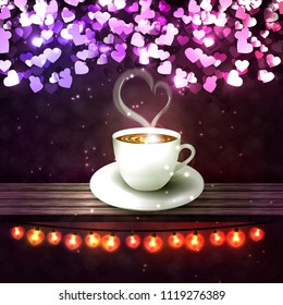 beautiful background with a cup of coffee. Vector