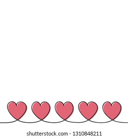 Beautiful background with cute hand drawn hearts and copyspace. Vector