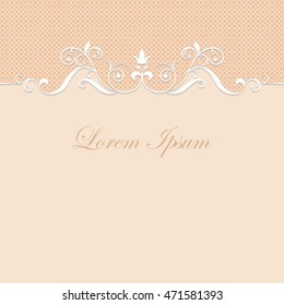 Beautiful background with a decorative border. Separator, title, decorative pattern for the letter, congratulations, notepad.
