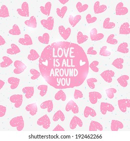 beautiful background with decorative element grunge hearts