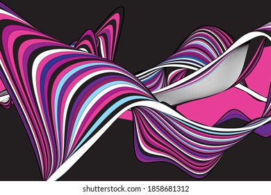 Beautiful background design with different waves and lines