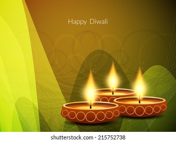 Beautiful background design for Diwali festival with beautiful lamps. vector illustration