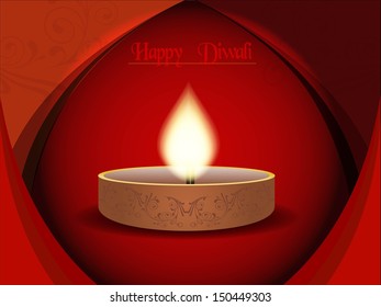 beautiful background design for diwali with lamp