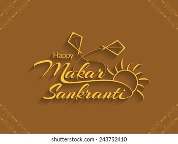 Beautiful background design of Makar Sankranti. vector illustration 