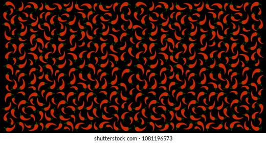 Beautiful background from different chili peppers on a textured background, for banner, greeting card, business card, menu. vector, vector graphics.