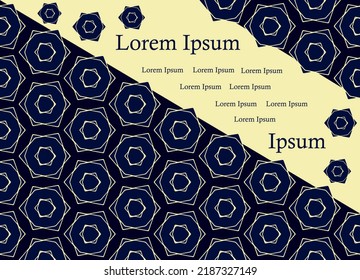 Hermoso fondo, ilustración digital para diseño de tarjetas de invitación. Elementos dorados sobre un fondo azul oscuro. Vector.