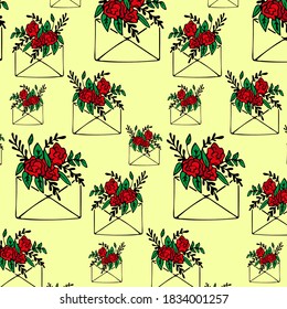 Beautiful background envelopes with flowers.
Vector illustration.