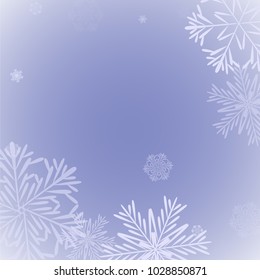 Beautiful Background with Falling Snowflakes. 
Element of Design with Snow for a Postcard, Invitation Card, Banner, Flyer. Vector Falling Snowflakes. Vector Snowflakes Background