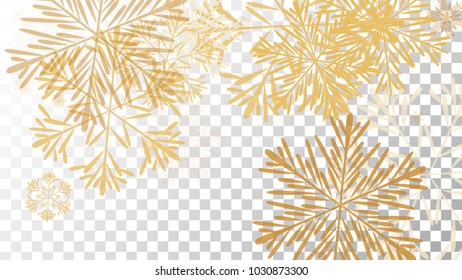 Beautiful Background with Falling Snowflakes. 
Element of Design with Snow for a Postcard, Invitation Card, Banner, Flyer. Vector Falling Snowflakes. Vector Snowflakes Background