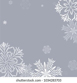 Beautiful Background with Falling Snowflakes. 
Element of Design with Snow for a Postcard, Invitation Card, Banner, Flyer. Vector Falling Snowflakes. Vector Snowflakes Background