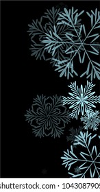 Beautiful Background with Falling Snowflakes. 
Element of Design with Snow for a Postcard, Invitation Card, Banner, Flyer. Vector Falling Snowflakes. Vector Snowflakes Background