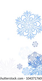 Beautiful Background with Falling Snowflakes. 
Element of Design with Snow for a Postcard, Invitation Card, Banner, Flyer. Vector Falling Snowflakes. Vector Snowflakes Background