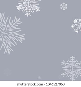 Beautiful Background with Falling Snowflakes. 
Element of Design with Snow for a Postcard, Invitation Card, Banner, Flyer. Vector Falling Snowflakes. Vector Snowflakes Background