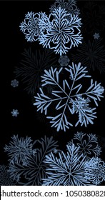 Beautiful Background with Falling Snowflakes. 
Element of Design with Snow for a Postcard, Invitation Card, Banner, Flyer. Vector Falling Snowflakes. Vector Snowflakes Background