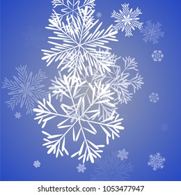 Beautiful Background with Falling Snowflakes. 
Element of Design with Snow for a Postcard, Invitation Card, Banner, Flyer. Vector Falling Snowflakes. Vector Snowflakes Background
