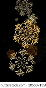 Beautiful Background with Falling Snowflakes. 
Element of Design with Snow for a Postcard, Invitation Card, Banner, Flyer. Vector Falling Snowflakes. Vector Snowflakes Background