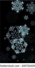 Beautiful Background with Falling Snowflakes. 
Element of Design with Snow for a Postcard, Invitation Card, Banner, Flyer. Vector Falling Snowflakes. Vector Snowflakes Background