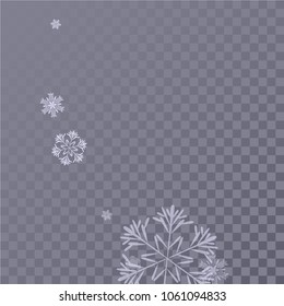 Beautiful Background with Falling Snowflakes. 
Element of Design with Snow for a Postcard, Invitation Card, Banner, Flyer. Vector Falling Snowflakes. Vector Snowflakes Background