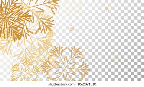 Beautiful Background with Falling Snowflakes. 
Element of Design with Snow for a Postcard, Invitation Card, Banner, Flyer. Vector Falling Snowflakes. Vector Snowflakes Background