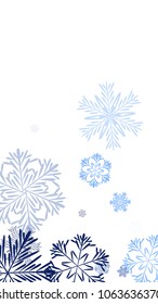 Beautiful Background with Falling Snowflakes. 
Element of Design with Snow for a Postcard, Invitation Card, Banner, Flyer. Vector Falling Snowflakes. Vector Snowflakes Background