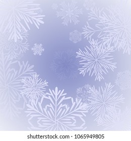 Beautiful Background with Falling Snowflakes. 
Element of Design with Snow for a Postcard, Invitation Card, Banner, Flyer. Vector Falling Snowflakes. Vector Snowflakes Background