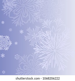 Beautiful Background with Falling Snowflakes. 
Element of Design with Snow for a Postcard, Invitation Card, Banner, Flyer. Vector Falling Snowflakes. Vector Snowflakes Background