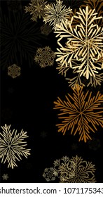 Beautiful Background with Falling Snowflakes. 
Element of Design with Snow for a Postcard, Invitation Card, Banner, Flyer. Vector Falling Snowflakes. Vector Snowflakes Background