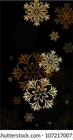 Beautiful Background with Falling Snowflakes. 
Element of Design with Snow for a Postcard, Invitation Card, Banner, Flyer. Vector Falling Snowflakes. Vector Snowflakes Background