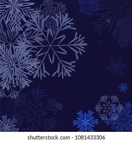 Beautiful Background with Falling Snowflakes. 
Element of Design with Snow for a Postcard, Invitation Card, Banner, Flyer. Vector Falling Snowflakes. Vector Snowflakes Background