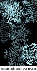 Beautiful Background with Falling Snowflakes. 
Element of Design with Snow for a Postcard, Invitation Card, Banner, Flyer. Vector Falling Snowflakes. Vector Snowflakes Background
