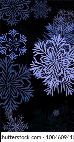 Beautiful Background with Falling Snowflakes. 
Element of Design with Snow for a Postcard, Invitation Card, Banner, Flyer. Vector Falling Snowflakes. Vector Snowflakes Background