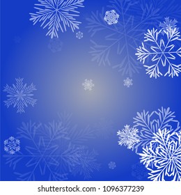 Beautiful Background with Falling Snowflakes. 
Element of Design with Snow for a Postcard, Invitation Card, Banner, Flyer. Vector Falling Snowflakes. Vector Snowflakes Background