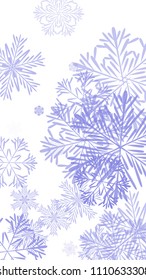 Beautiful Background with Falling Snowflakes. 
Element of Design with Snow for a Postcard, Invitation Card, Banner, Flyer. Vector Falling Snowflakes. Vector Snowflakes Background