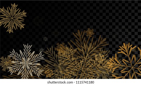 Beautiful Background with Falling Snowflakes. 
Element of Design with Snow for a Postcard, Invitation Card, Banner, Flyer. Vector Falling Snowflakes. Vector Snowflakes Background
