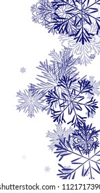 Beautiful Background with Falling Snowflakes. 
Element of Design with Snow for a Postcard, Invitation Card, Banner, Flyer. Vector Falling Snowflakes. Vector Snowflakes Background