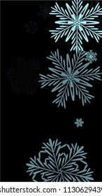 Beautiful Background with Falling Snowflakes. 
Element of Design with Snow for a Postcard, Invitation Card, Banner, Flyer. Vector Falling Snowflakes. Vector Snowflakes Background