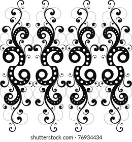 Beautiful background of floral and polka dots pattern